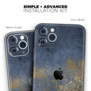 Navy Gold Foil v6 - Protective Skin Wrap & Decal – Compatible with iPhone SE to iPhone 17 Pro Max (All Models)