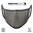 Navy Gold Foil v8 - Made in USA Mouth Cover Unisex Anti-Dust Cotton Blend Reusable & Washable Face Mask with Adjustable Sizing for Adult or Child