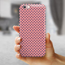 Navy Micro Hearts Over Coral Pattern iPhone 6/6s or 6/6s Plus 2-Piece Hybrid INK-Fuzed Case