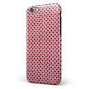 Navy Micro Hearts Over Coral Pattern iPhone 6/6s or 6/6s Plus 2-Piece Hybrid INK-Fuzed Case