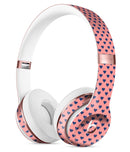 Navy Micro Hearts Over Coral Pattern 2 Full-Body Skin Kit for the Beats by Dre Solo 3 Wireless Headphones