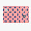 Navy Micro Hearts Over Coral Pattern - Premium Protective Decal Skin-Kit for the Apple Credit Card