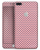 Navy Micro Hearts Over Coral Pattern - Skin-kit for the iPhone 8 or 8 Plus