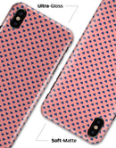 Navy Micro Hearts Over Coral Pattern - iPhone X Clipit Case