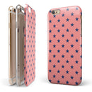 Navy Stars Over Coral Pattern iPhone 6/6s or 6/6s Plus 2-Piece Hybrid INK-Fuzed Case