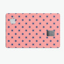 Navy Stars Over Coral Pattern - Premium Protective Decal Skin-Kit for the Apple Credit Card