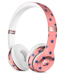 Navy Stars Over Coral Pattern Full-Body Skin Kit for the Beats by Dre Solo 3 Wireless Headphones