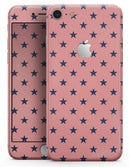 Navy Stars Over Coral Pattern - Skin-kit for the iPhone 8 or 8 Plus