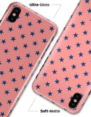 Navy Stars Over Coral Pattern - iPhone X Clipit Case
