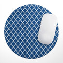 Navy & White Seamless Morocan Pattern// WaterProof Rubber Foam Backed Anti-Slip Mouse Pad for Home Work Office or Gaming Computer Desk