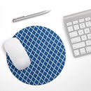 Navy & White Seamless Morocan Pattern// WaterProof Rubber Foam Backed Anti-Slip Mouse Pad for Home Work Office or Gaming Computer Desk