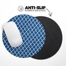 Navy & White Seamless Morocan Pattern// WaterProof Rubber Foam Backed Anti-Slip Mouse Pad for Home Work Office or Gaming Computer Desk