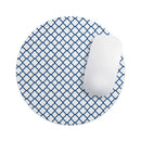 Navy & White Seamless Morocan Pattern V2// WaterProof Rubber Foam Backed Anti-Slip Mouse Pad for Home Work Office or Gaming Computer Desk