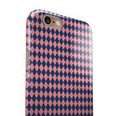 Navy and Coral Checkerboard Pattern iPhone 6/6s or 6/6s Plus 2-Piece Hybrid INK-Fuzed Case
