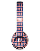 Navy and Coral Checkerboard Pattern 2 Full-Body Skin Kit for the Beats by Dre Solo 3 Wireless Headphones