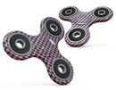 Navy and Coral Checkerboard Pattern Full-Body Fidget Spinner Skin-Kit