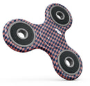 Navy and Coral Checkerboard Pattern Full-Body Fidget Spinner Skin-Kit