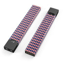 Navy and Coral Checkerboard Pattern - Premium Decal Protective Skin-Wrap Sticker compatible with the Juul Labs vaping device