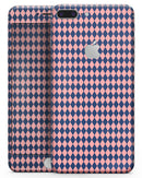Navy and Coral Checkerboard Pattern - Skin-kit for the iPhone 8 or 8 Plus
