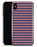 Navy and Coral Checkerboard Pattern - iPhone X Clipit Case