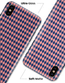 Navy and Coral Checkerboard Pattern - iPhone X Clipit Case