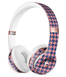 Navy and Coral Houndstooth Pattern 2 Full-Body Skin Kit for the Beats by Dre Solo 3 Wireless Headphones