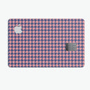 Navy and Coral Houndstooth Pattern - Premium Protective Decal Skin-Kit for the Apple Credit Card