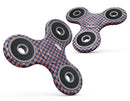 Navy and Coral Houndstooth Pattern Full-Body Fidget Spinner Skin-Kit