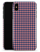 Navy and Coral Houndstooth Pattern - iPhone X Clipit Case