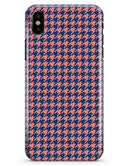 Navy and Coral Houndstooth Pattern - iPhone X Clipit Case