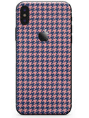 Navy and Coral Houndstooth Pattern - iPhone X Skin-Kit