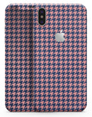 Navy and Coral Houndstooth Pattern - iPhone X Skin-Kit