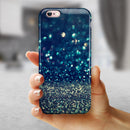 Navy and Gold Unfocused Sparkles of Light iPhone 6/6s or 6/6s Plus 2-Piece Hybrid INK-Fuzed Case