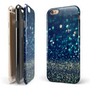 Navy and Gold Unfocused Sparkles of Light iPhone 6/6s or 6/6s Plus 2-Piece Hybrid INK-Fuzed Case