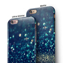 Navy and Gold Unfocused Sparkles of Light iPhone 6/6s or 6/6s Plus 2-Piece Hybrid INK-Fuzed Case