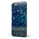 Navy and Gold Unfocused Sparkles of Light iPhone 6/6s or 6/6s Plus 2-Piece Hybrid INK-Fuzed Case