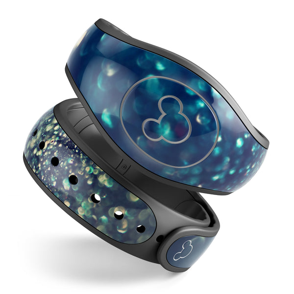Navy and Gold Unfocused Sparkles of Light - Decal Skin Wrap Kit for the Disney Magic Band