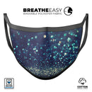 Navy and Gold Unfocused Sparkles of Light - Made in USA Mouth Cover Unisex Anti-Dust Cotton Blend Reusable & Washable Face Mask with Adjustable Sizing for Adult or Child
