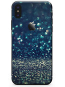 Navy and Gold Unfocused Sparkles of Light - iPhone X Skin-Kit