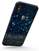Navy and Gold Unfocused Sparkles of Light - iPhone X Skin-Kit