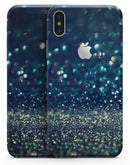 Navy and Gold Unfocused Sparkles of Light - iPhone X Skin-Kit