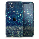 Navy and Gold Unfocused Sparkles of Light - Protective Skin Wrap & Decal – Compatible with iPhone SE to iPhone 17 Pro Max (All Models)