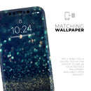 Navy and Gold Unfocused Sparkles of Light - Protective Skin Wrap & Decal – Compatible with iPhone SE to iPhone 17 Pro Max (All Models)