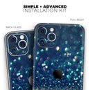 Navy and Gold Unfocused Sparkles of Light - Protective Skin Wrap & Decal – Compatible with iPhone SE to iPhone 17 Pro Max (All Models)