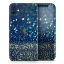 Navy and Gold Unfocused Sparkles of Light - Protective Skin Wrap & Decal – Compatible with iPhone SE to iPhone 17 Pro Max (All Models)