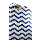 Navy and White Chevron Stripes iPhone 6/6s or 6/6s Plus 2-Piece Hybrid INK-Fuzed Case