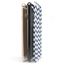 Navy and White Chevron Stripes iPhone 6/6s or 6/6s Plus 2-Piece Hybrid INK-Fuzed Case