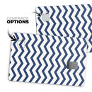Navy and White Chevron Stripes - Premium Protective Decal Skin-Kit for the Apple Credit Card