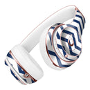 Navy and White Chevron Stripes Full-Body Skin Kit for the Beats by Dre Solo 3 Wireless Headphones