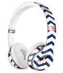 Navy and White Chevron Stripes Full-Body Skin Kit for the Beats by Dre Solo 3 Wireless Headphones